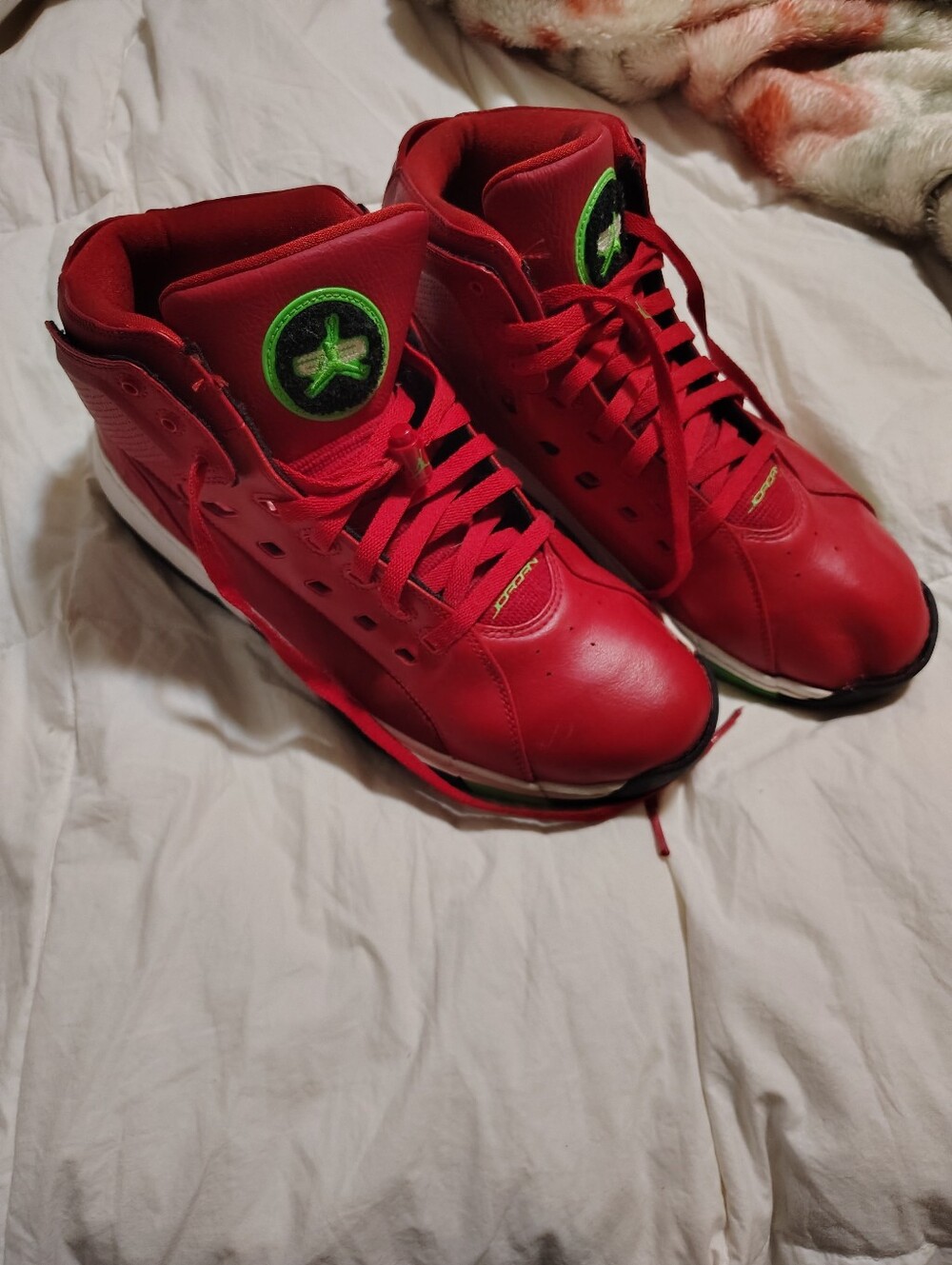 Men's Red High-Top Jordans - Picture 2 of 7